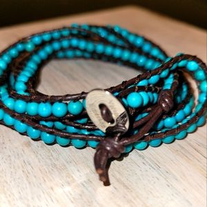 RARE-Vintage❤️✅️ Victoria Emerson-Natural Stone Wrap around bracelet & necklace